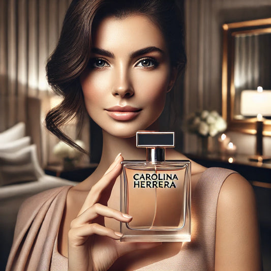 Carolina Herrera perfume with woman